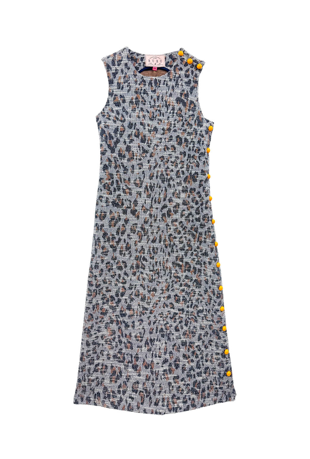 Jackie Dress Tea Length - Navy Leopard