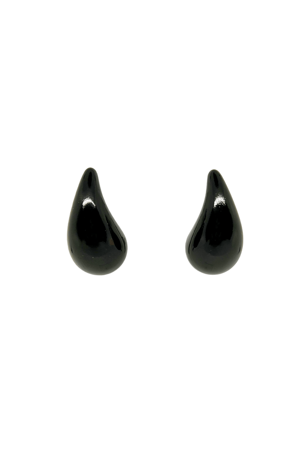 Jumbo Tear Drop Earrings - Black