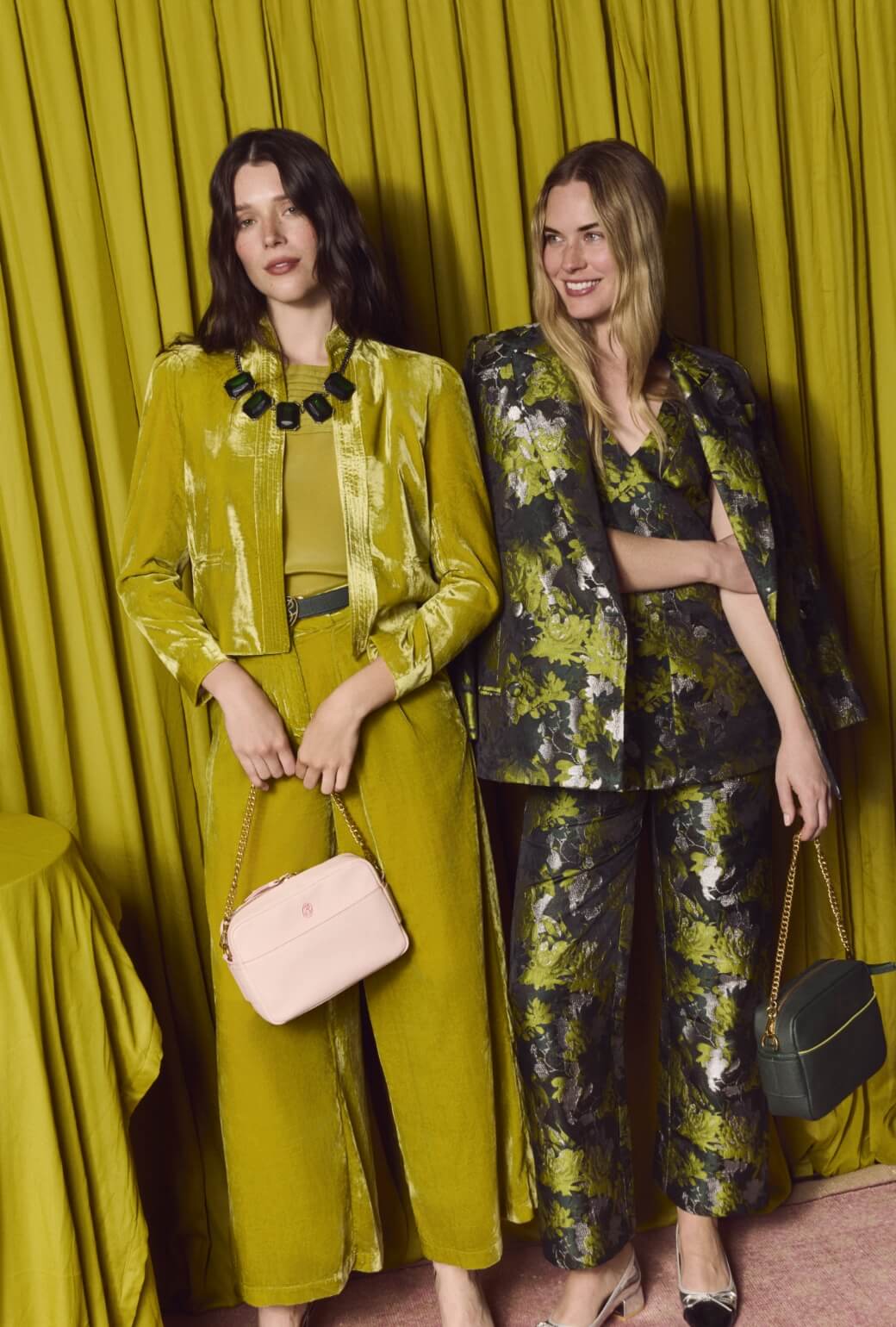 Le Culottes Full Length - Deep Green Brocade