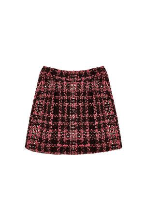 Maggie Mini Skirt - Chocolate Tweed
