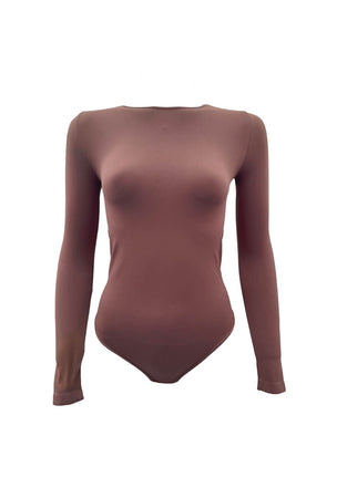 Le Scoop Long Sleeve Body Suit Mocha