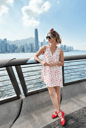 Le V Mod Dress Flocking Dot