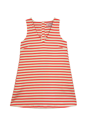 Le V Mod Dress - Tangerine Stripe Knit