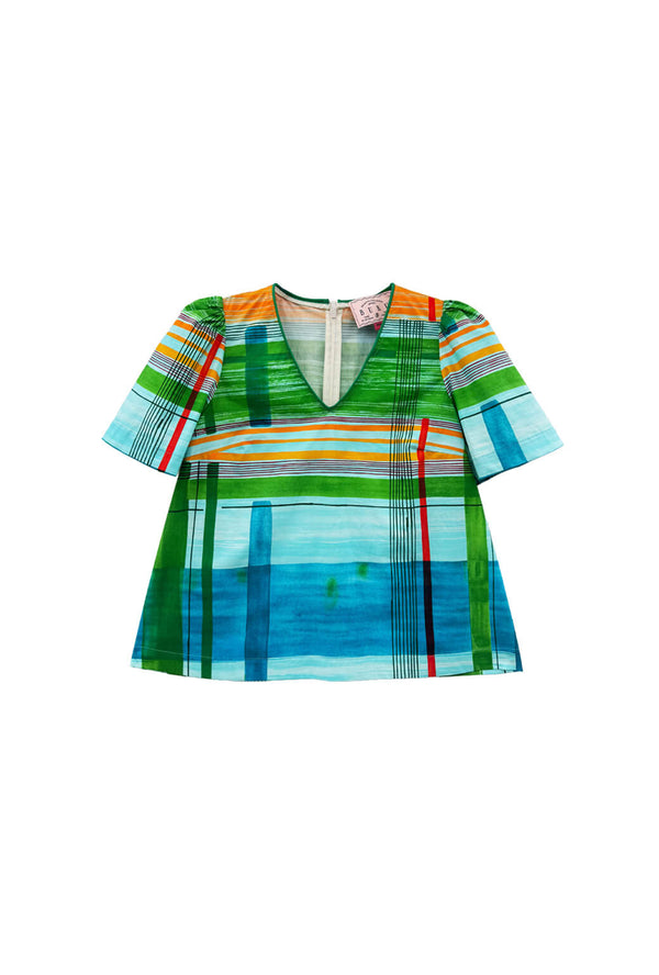 Lee Top V Neck - Vintage Plaid