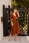 Long Sleeve Day Gown - MIDI - Rust Shimmer