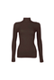 Long Sleeve Turtleneck Top - Chocolate