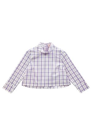 Buru x Old Soul Etiquette Long Sleeve Twiggy Top - Purple Windowpane Plaid