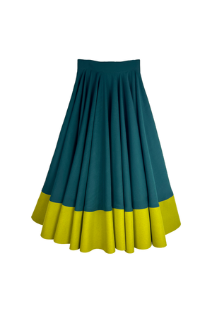 Lucinda Circle Skirt - Evergreen & Chartreuse