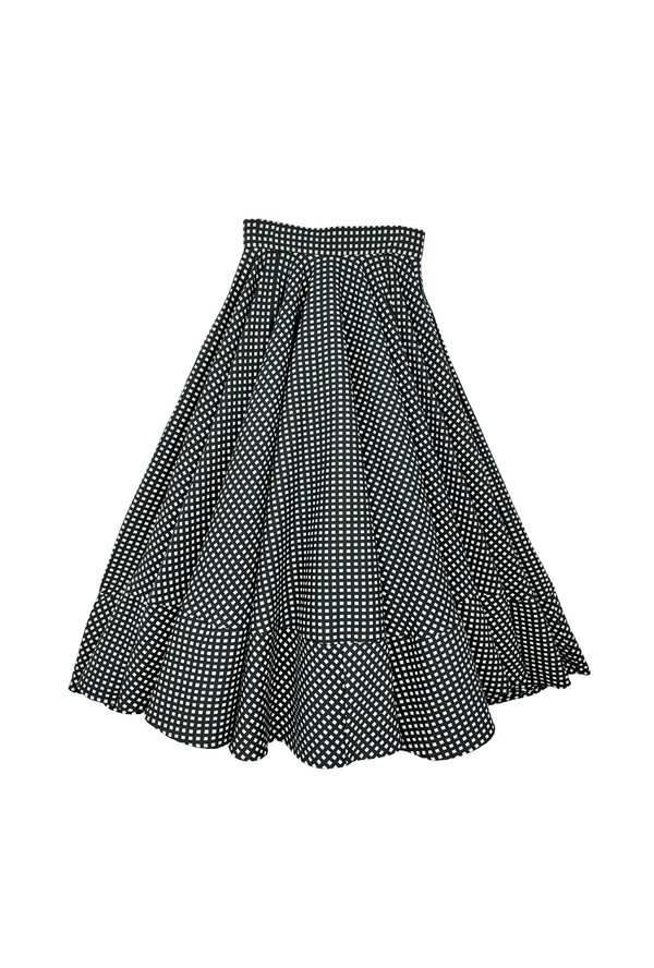 Lucinda Circle Skirt - Gingham Faille