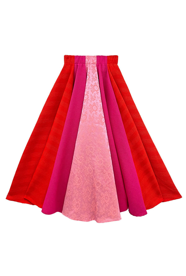 Lucinda Circle Skirt - Orange & Pink