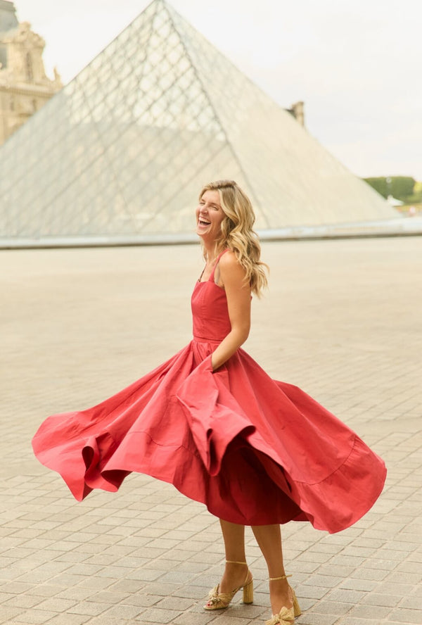 Buru x Anna Kloots Lucinda Circle Skirt - Red Taffeta