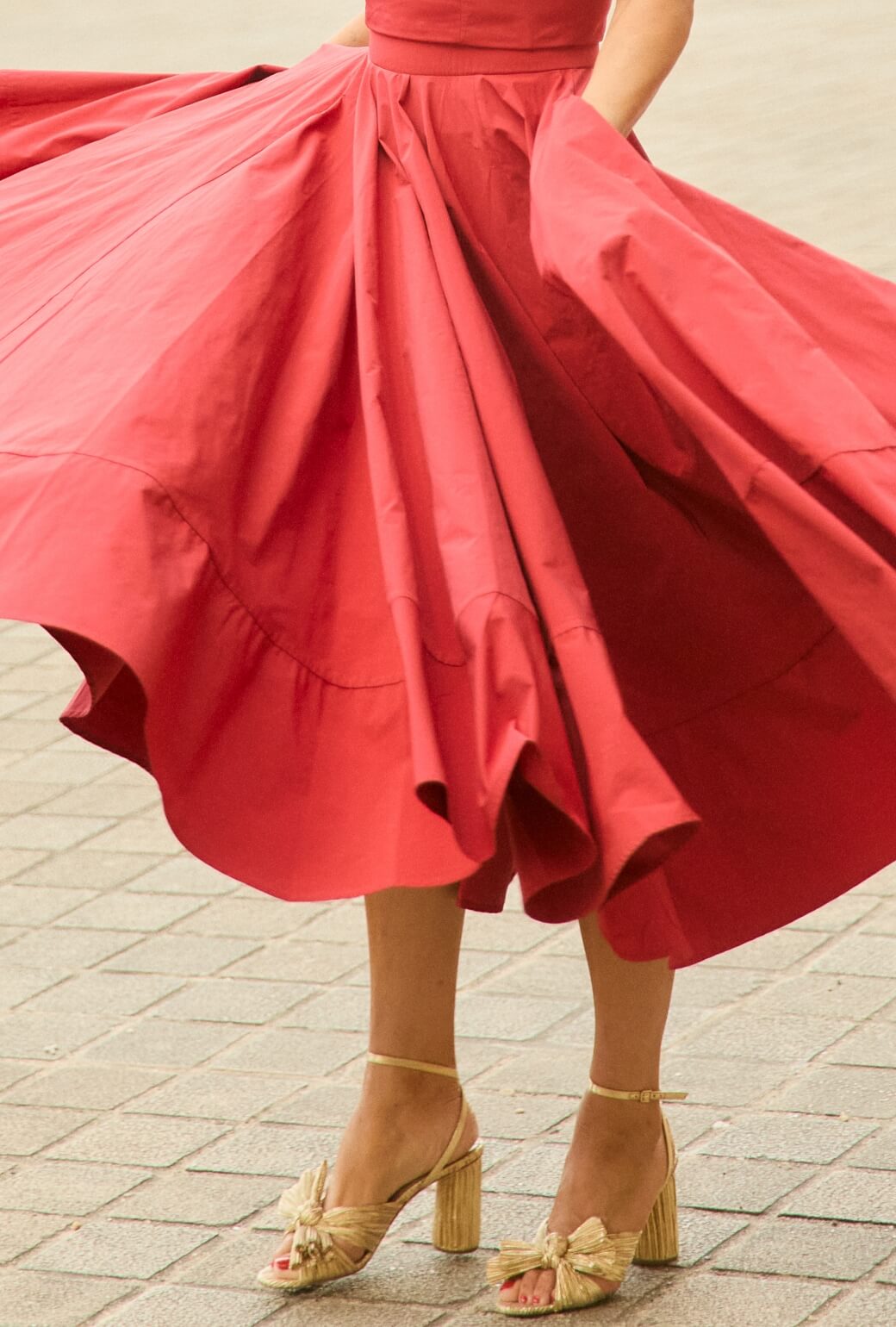 Buru x Anna Kloots Lucinda Circle Skirt - Red Taffeta