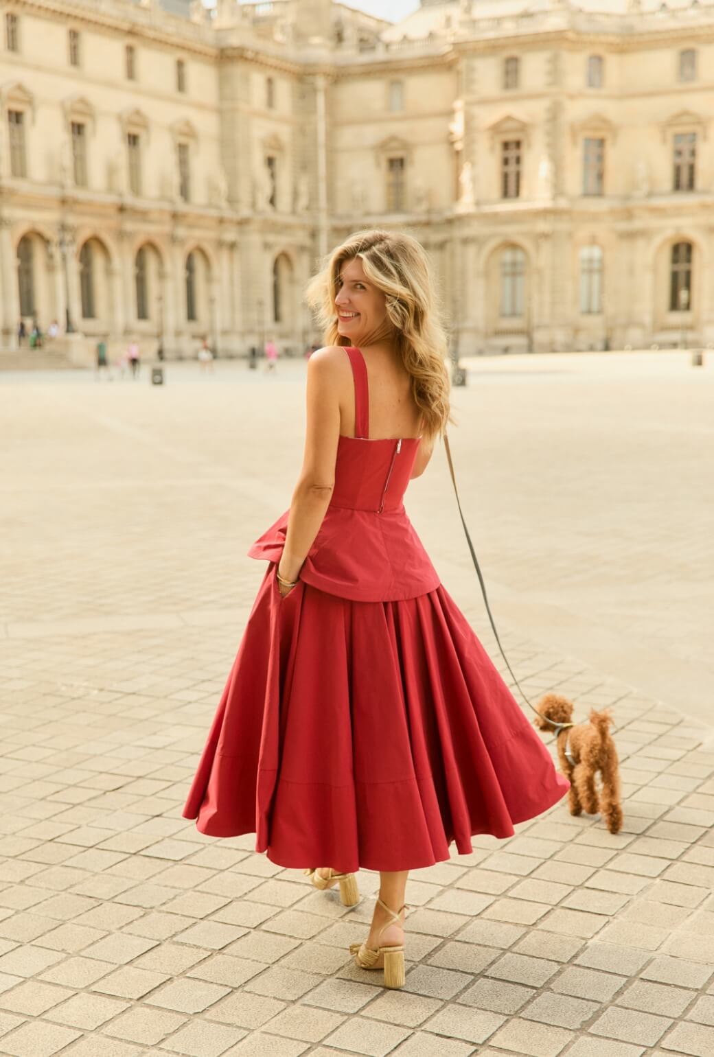 Buru x Anna Kloots Lucinda Circle Skirt - Red Taffeta