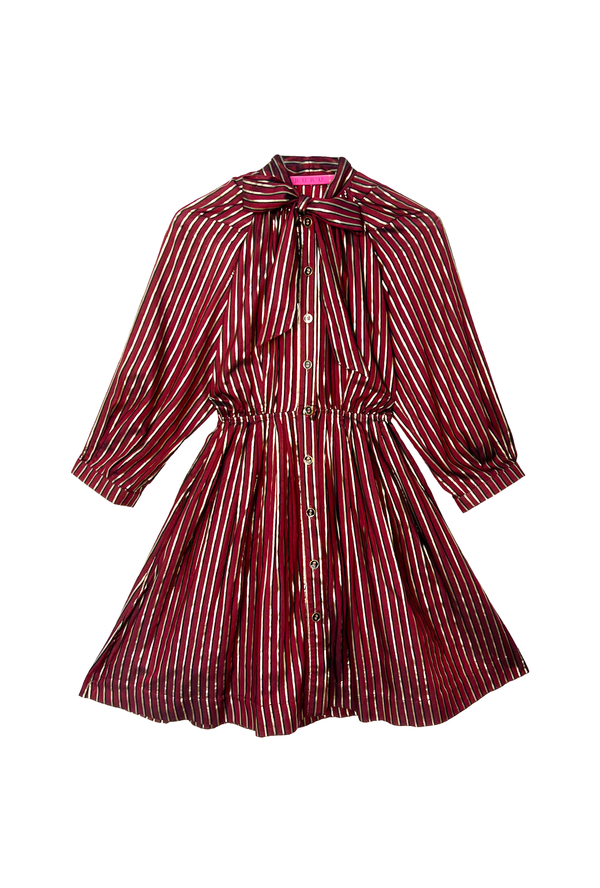 MINI 9 to 5 Shirtdress - Burgundy Stripe