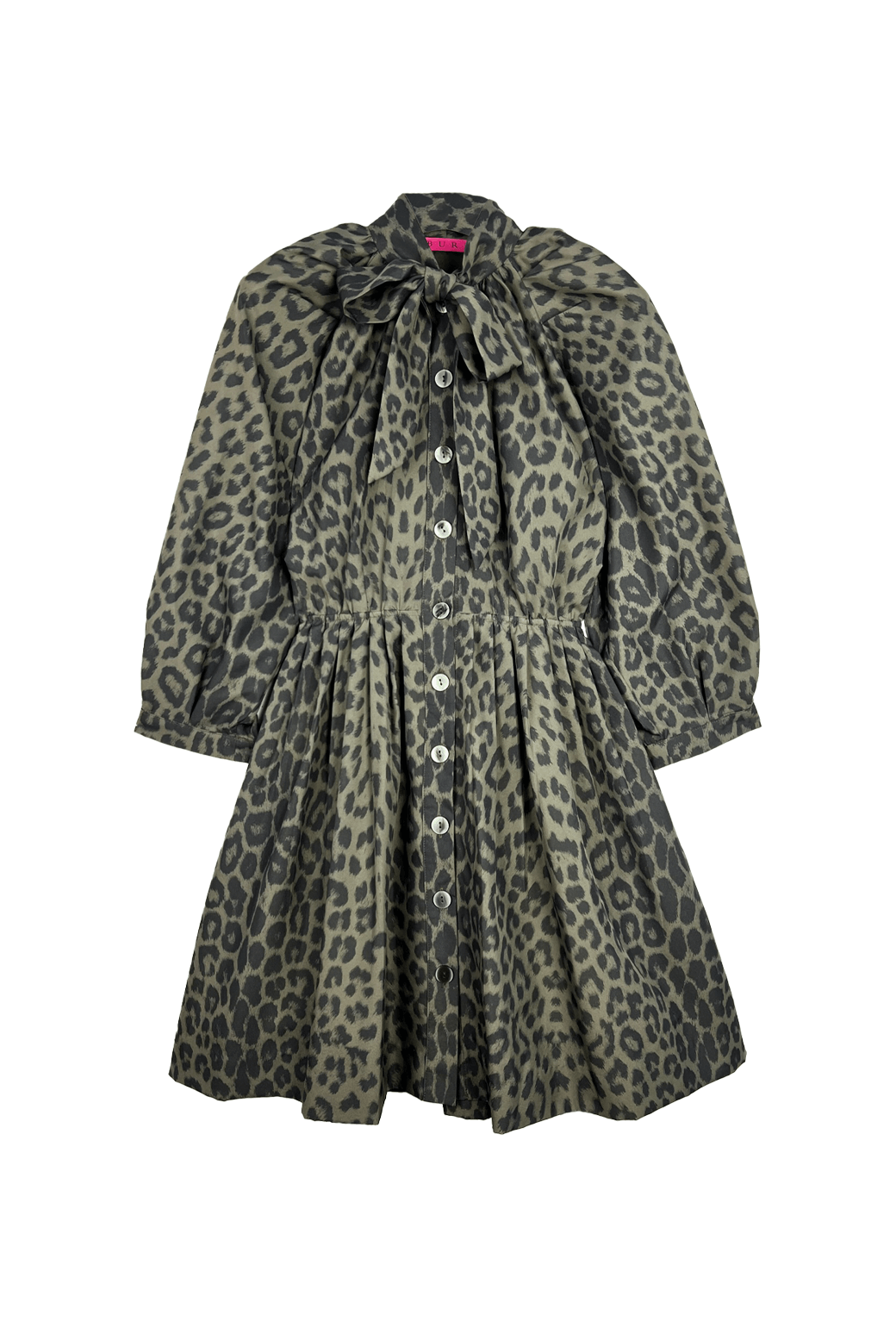 BURU x Mignonne Gavigan MINI 9 to 5 Shirtdress - Green Cheetah