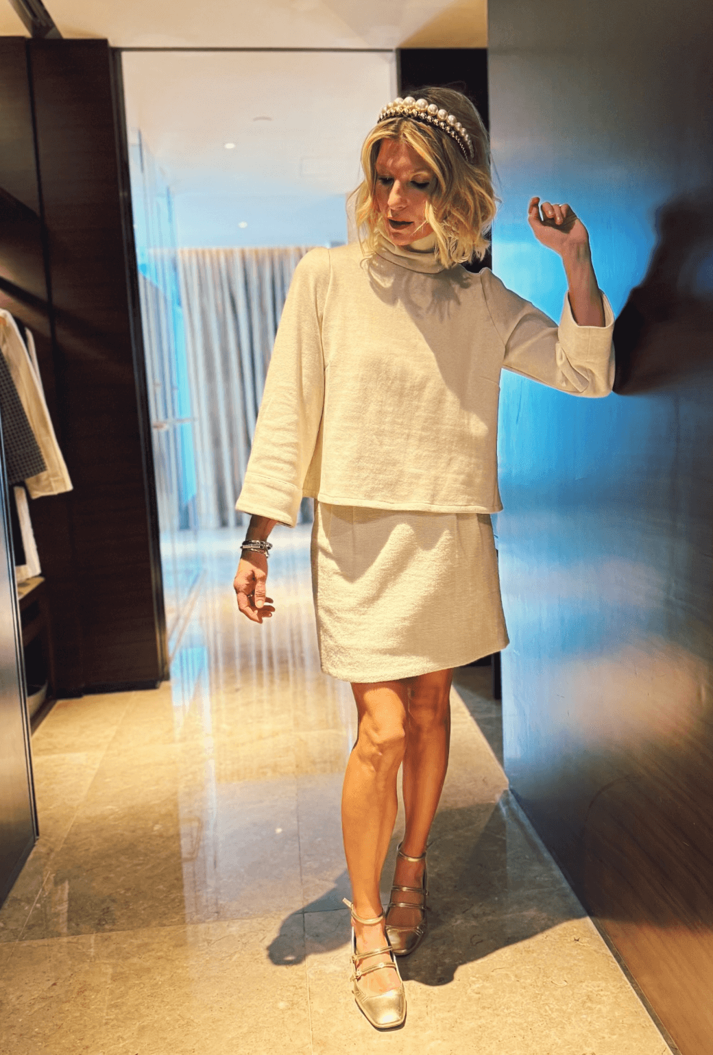SAMPLE Maggie Mini Skirt - Oatmeal Wave