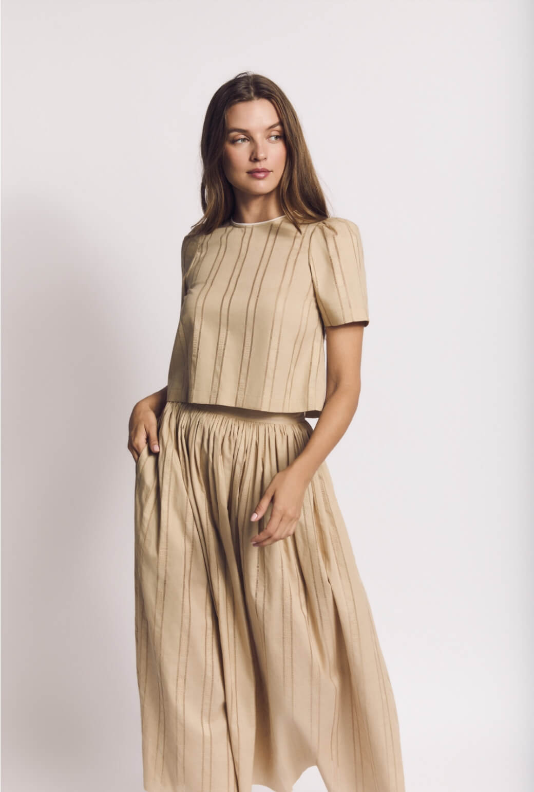 Marilyn Skirt MIDI - Harbor Stone Key