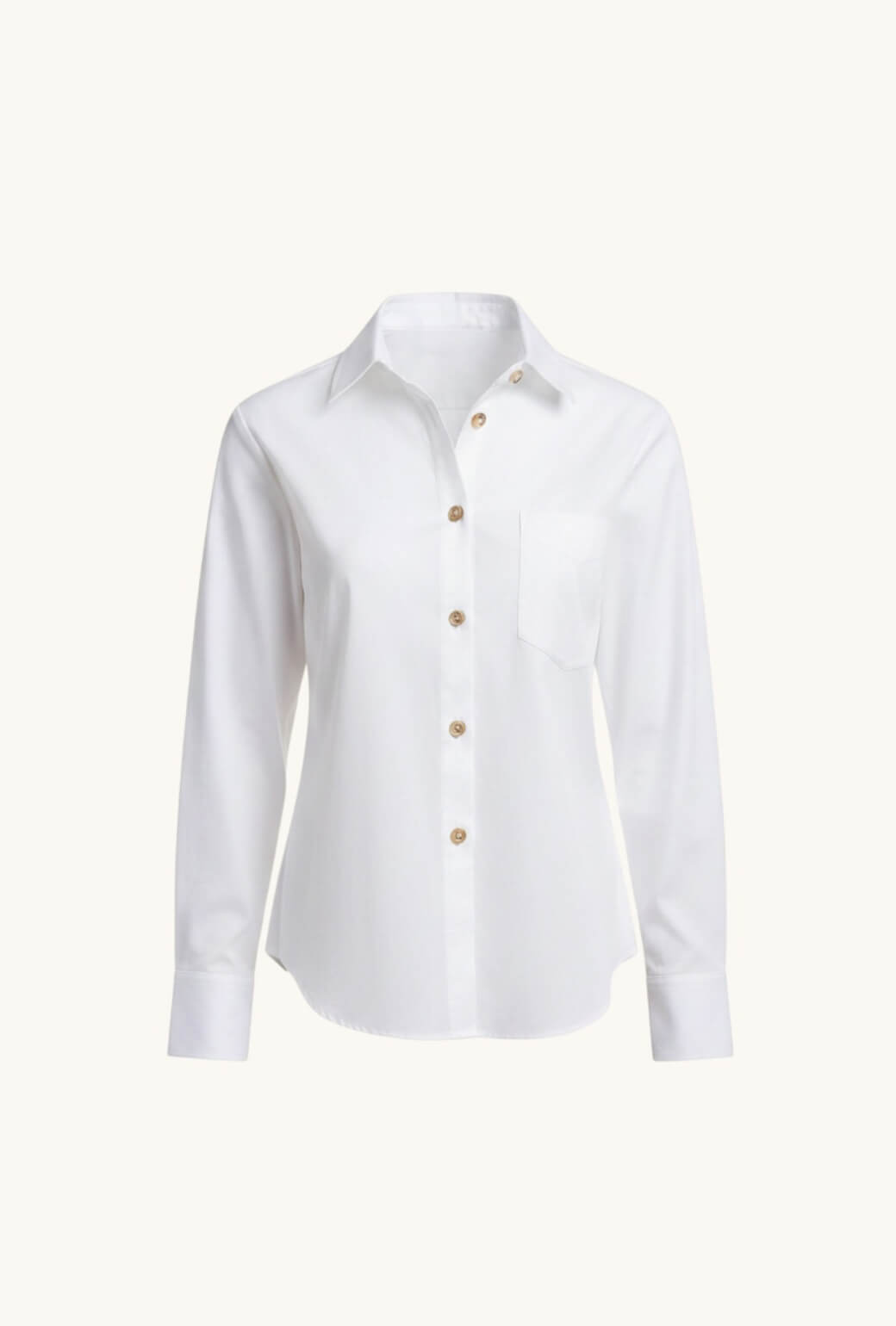 Mel Button Down Cropped Shirt - White