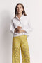 Mel Button Down Cropped Shirt - White