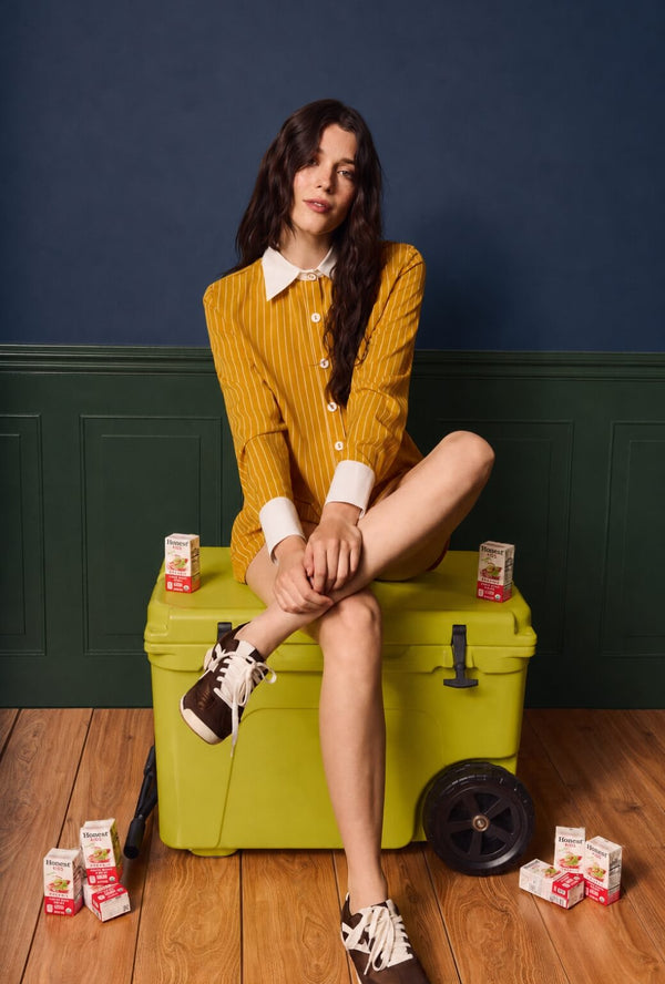 Mel Button Down Shirt - Marigold Stripe