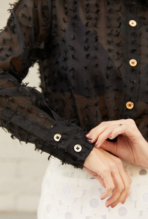 Mel Button Down Shirt Noir Bows