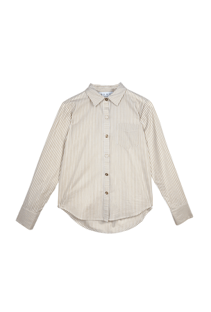 Mel Button Down Shirt Oatmeal Stripe