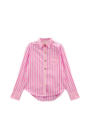 Mel Mixed Button Down Shirt - Pink Stripe