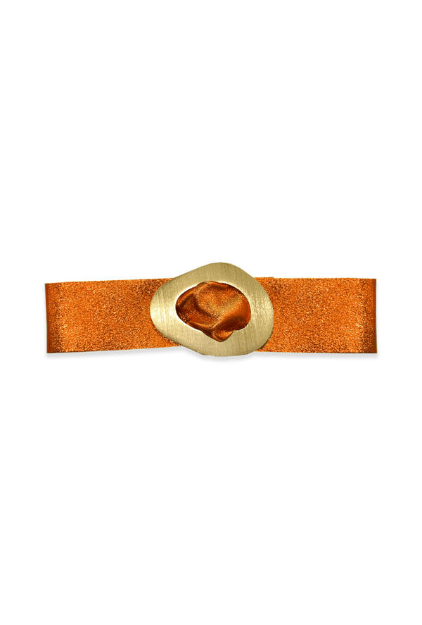 Metallic Leather Belt - Flame