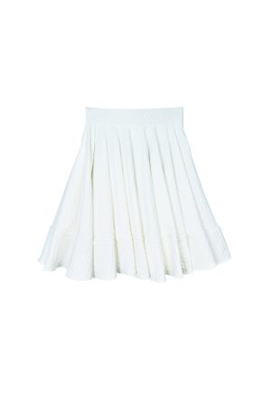 SAMPLE - Buru x Kelly Golightly Mini Lucinda Circle Skirt - White Knit Jacquard