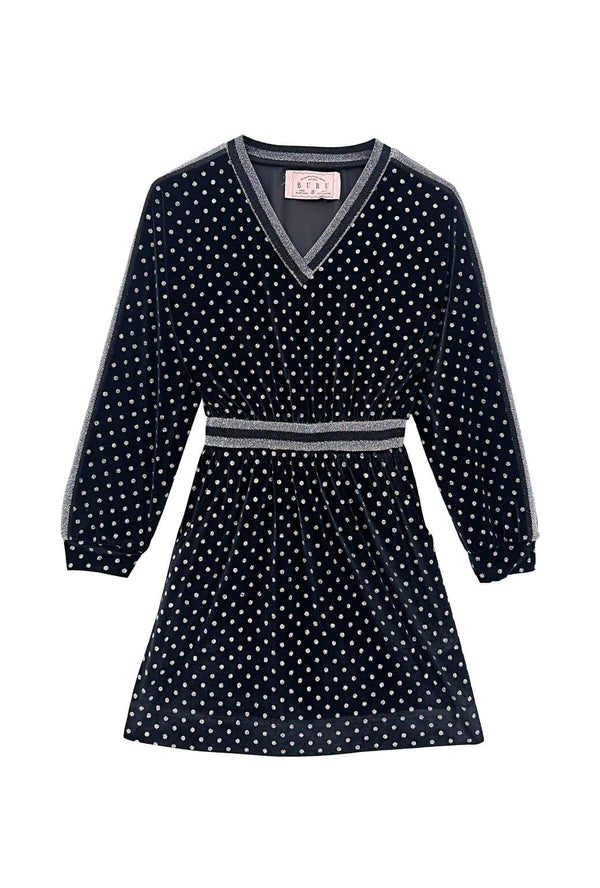 Mini Track Dress - Velvet Sparkle Dot