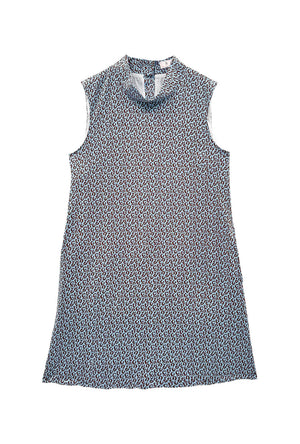 Mod Dress - Blue & Brown Cheetah Knit