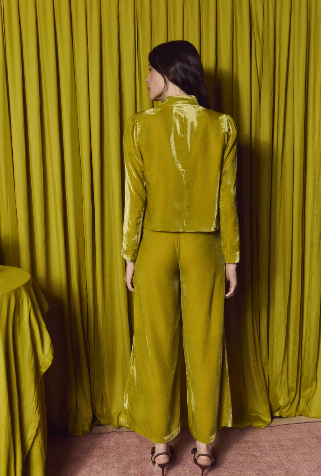 Mona Lee Blazer - Chartreuse Velvet