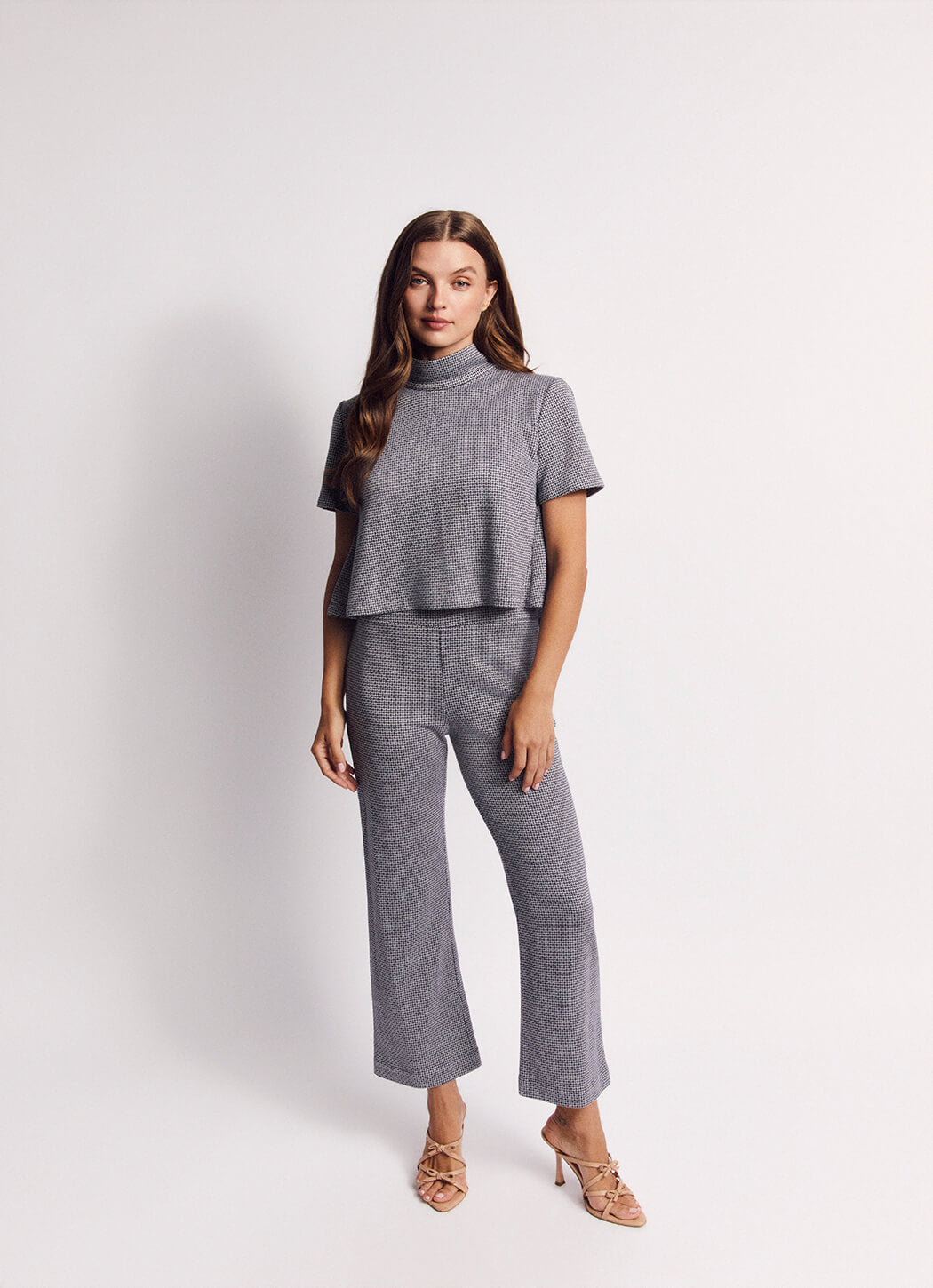 Short Sleeve Mod Top - Navy Knit