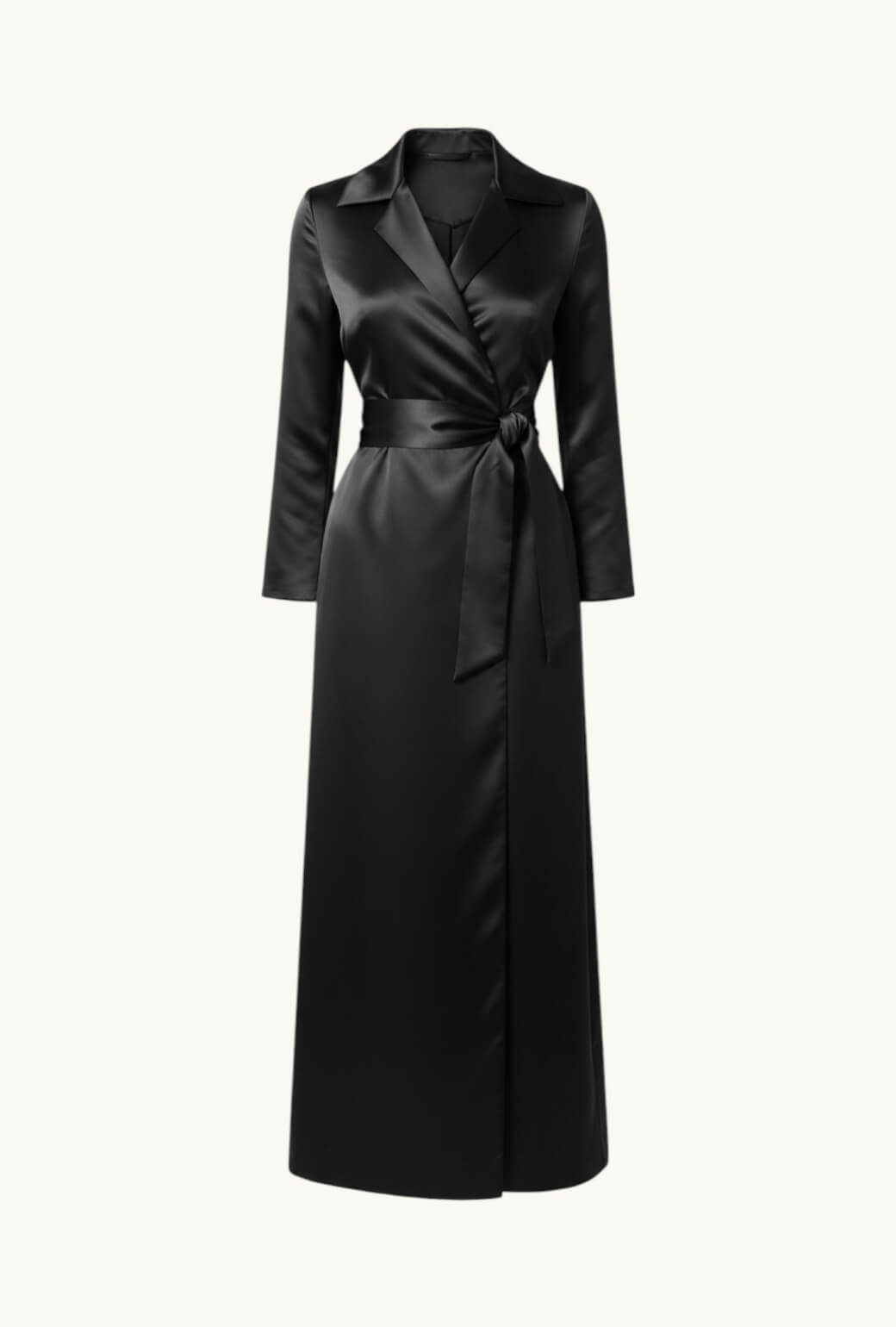 Opera Coat - Black Sateen
