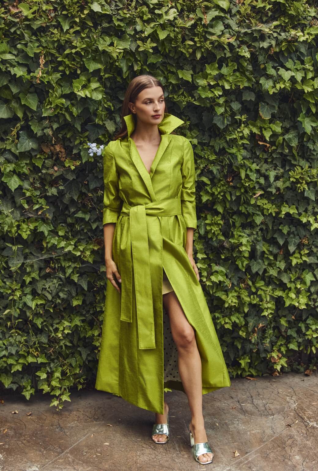 Opera Coat - Green Taffeta – BURU