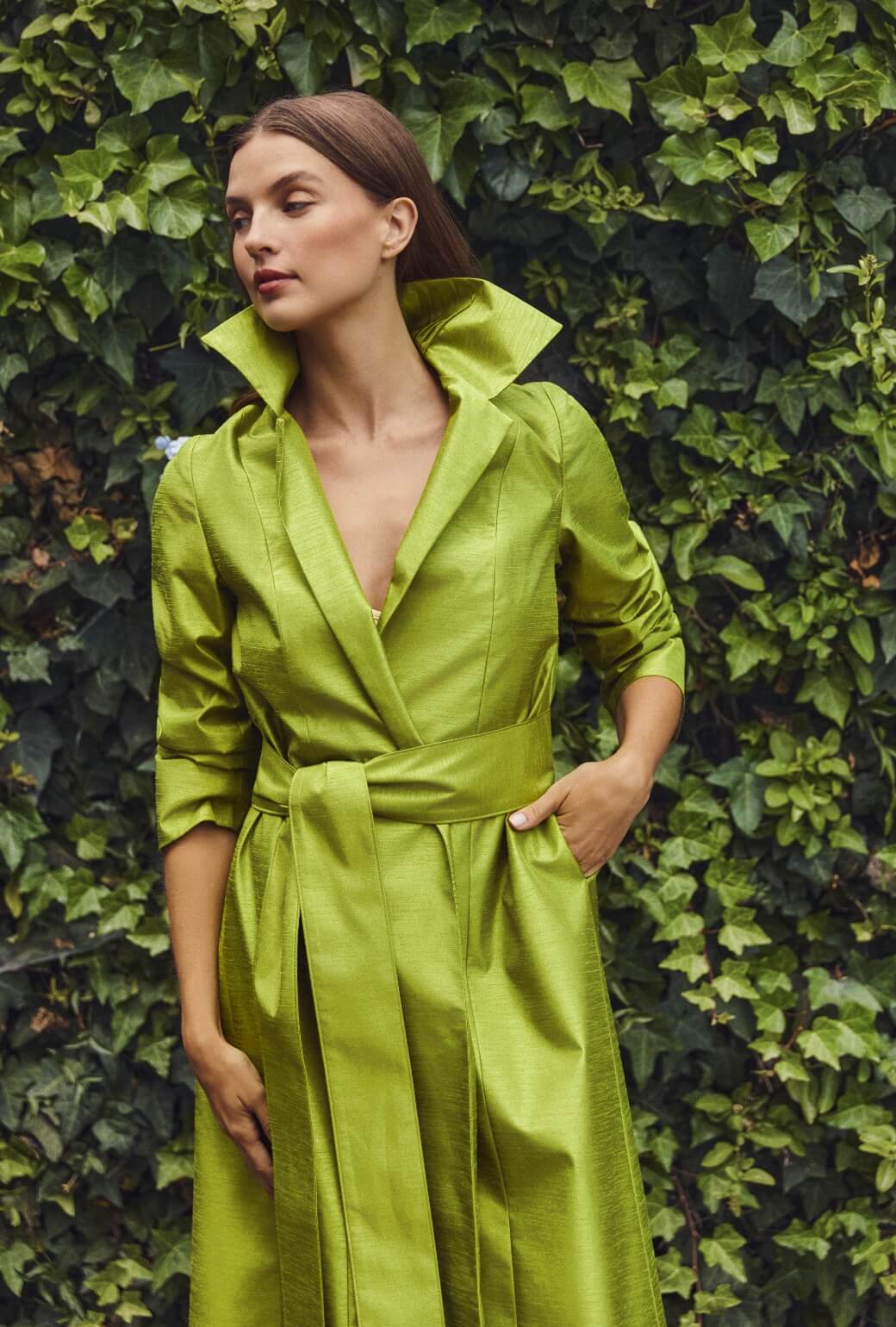 Opera Coat - Green Taffeta – BURU