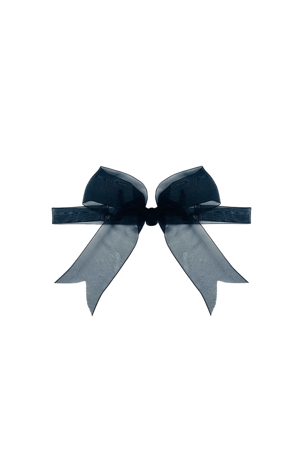 Organza Bow Neck Tie - Black