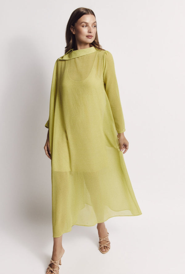 Palm Canyon Kaftan - Lime Sheer Dot