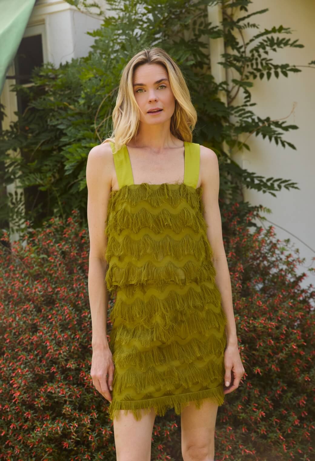 Pencil MINI Skirt - Moss Fringe