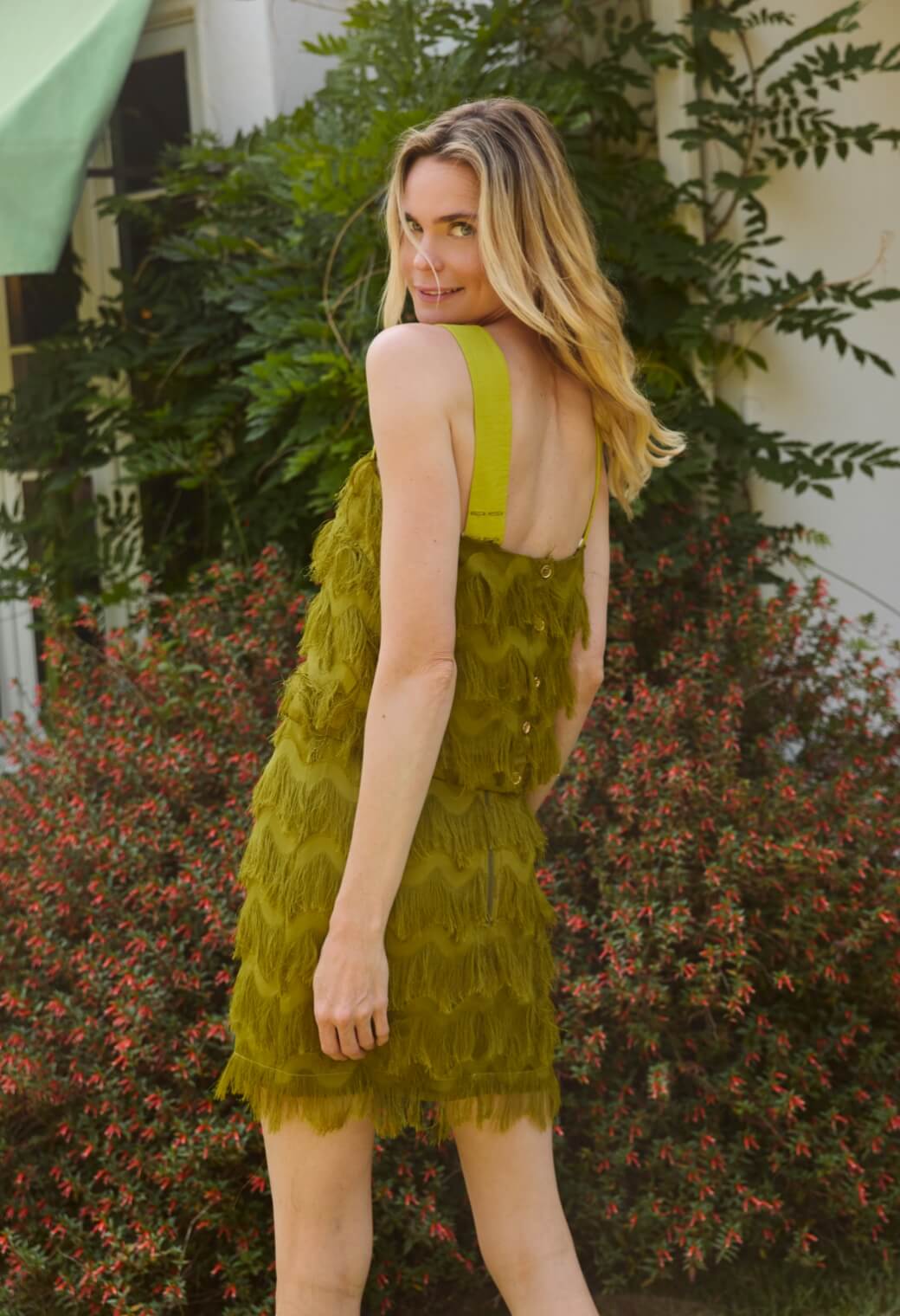 Pencil MINI Skirt - Moss Fringe