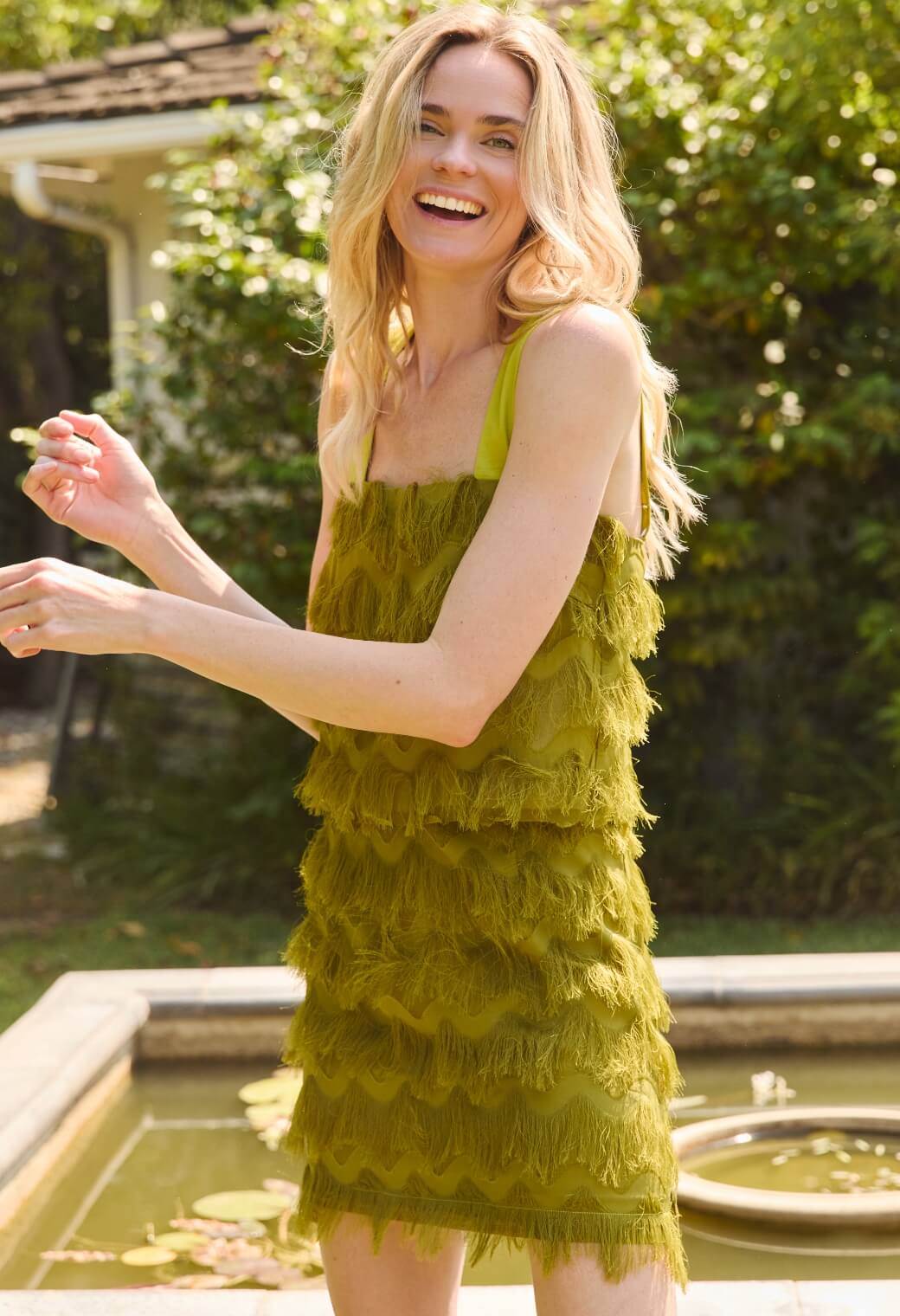 Pencil MINI Skirt - Moss Fringe