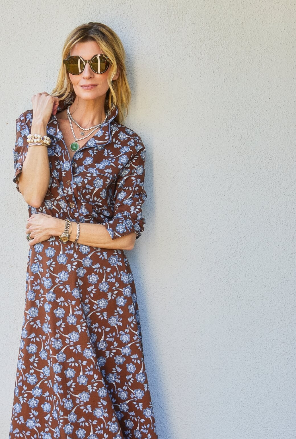 Perry Button Down - Chocolate Floral