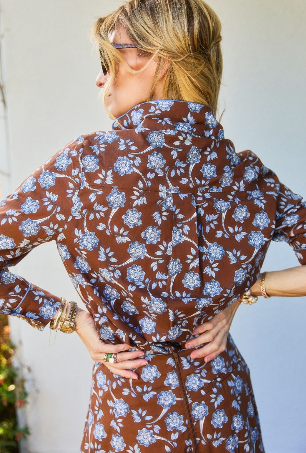 Perry Button Down - Chocolate Floral