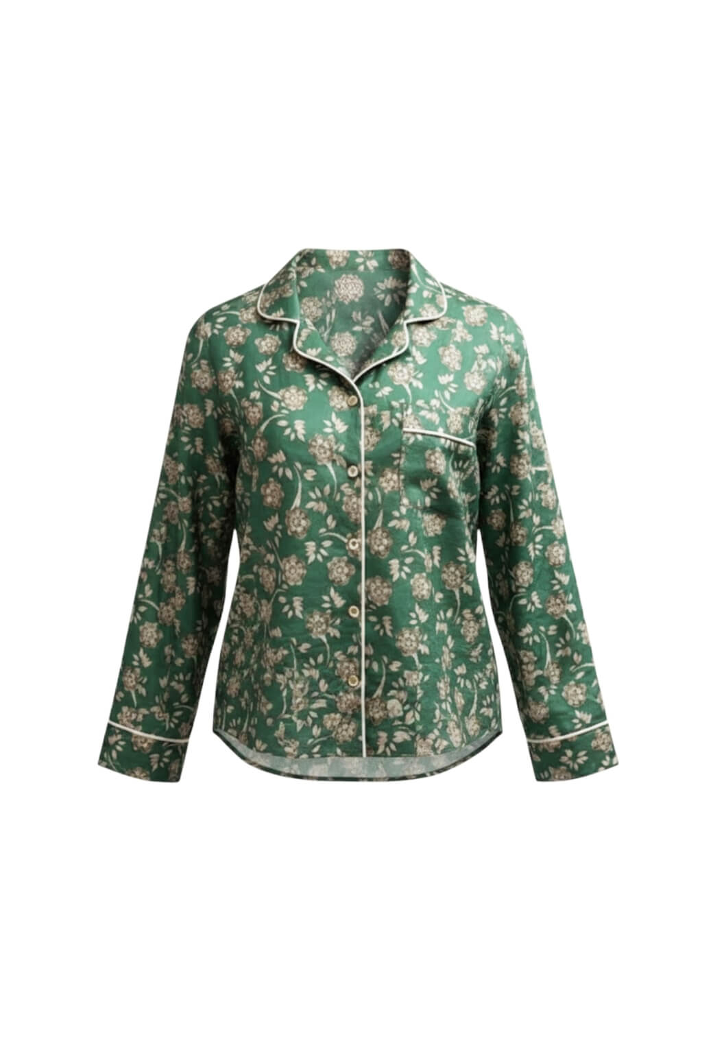 Perry Button Down - Green Floral