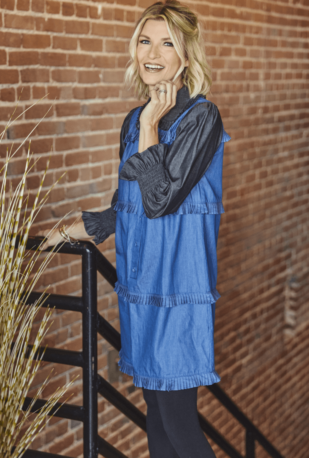 Peter Pan Collar Mini Dress - Chambray BURU Peter Pan Collar Mini Dress - Chambray BURU