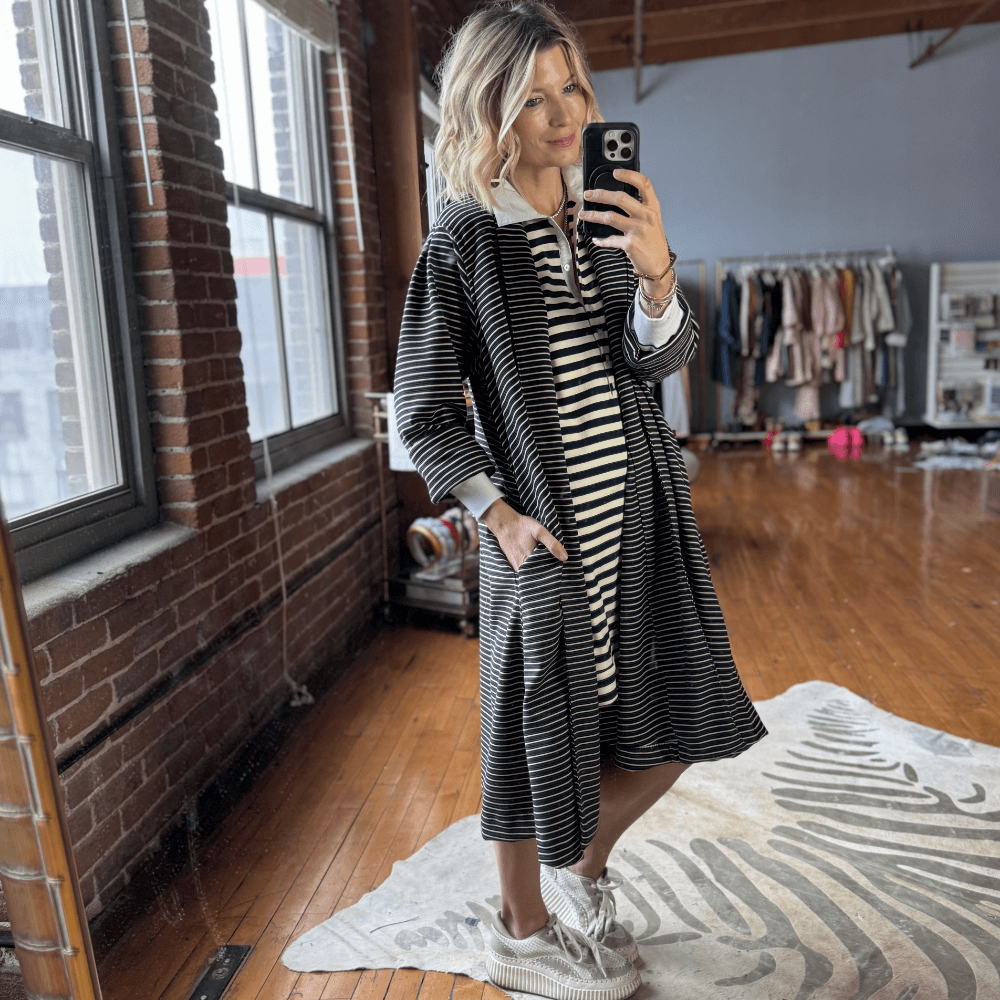 FAITH KNIT RIBBED STRIPED DRESS-GREEN – Lucca Couture