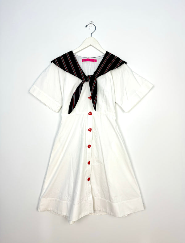 SAMPLE - Sailor Dress Mini - White Poplin