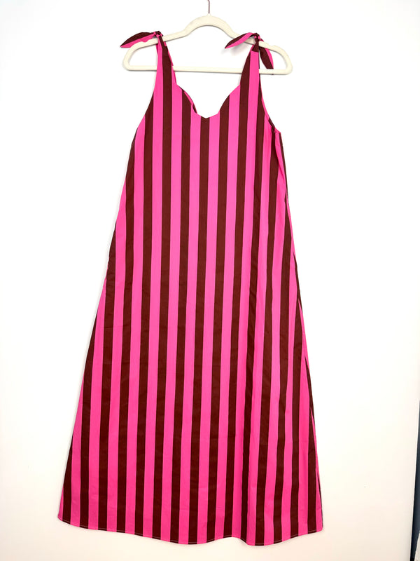 SAMPLE - Tie Tank Dress - MAXI - Pink Stripe