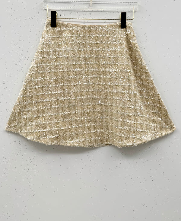 SAMPLE - The Laura Mini - Ivory Sequin Twinkle Tweed