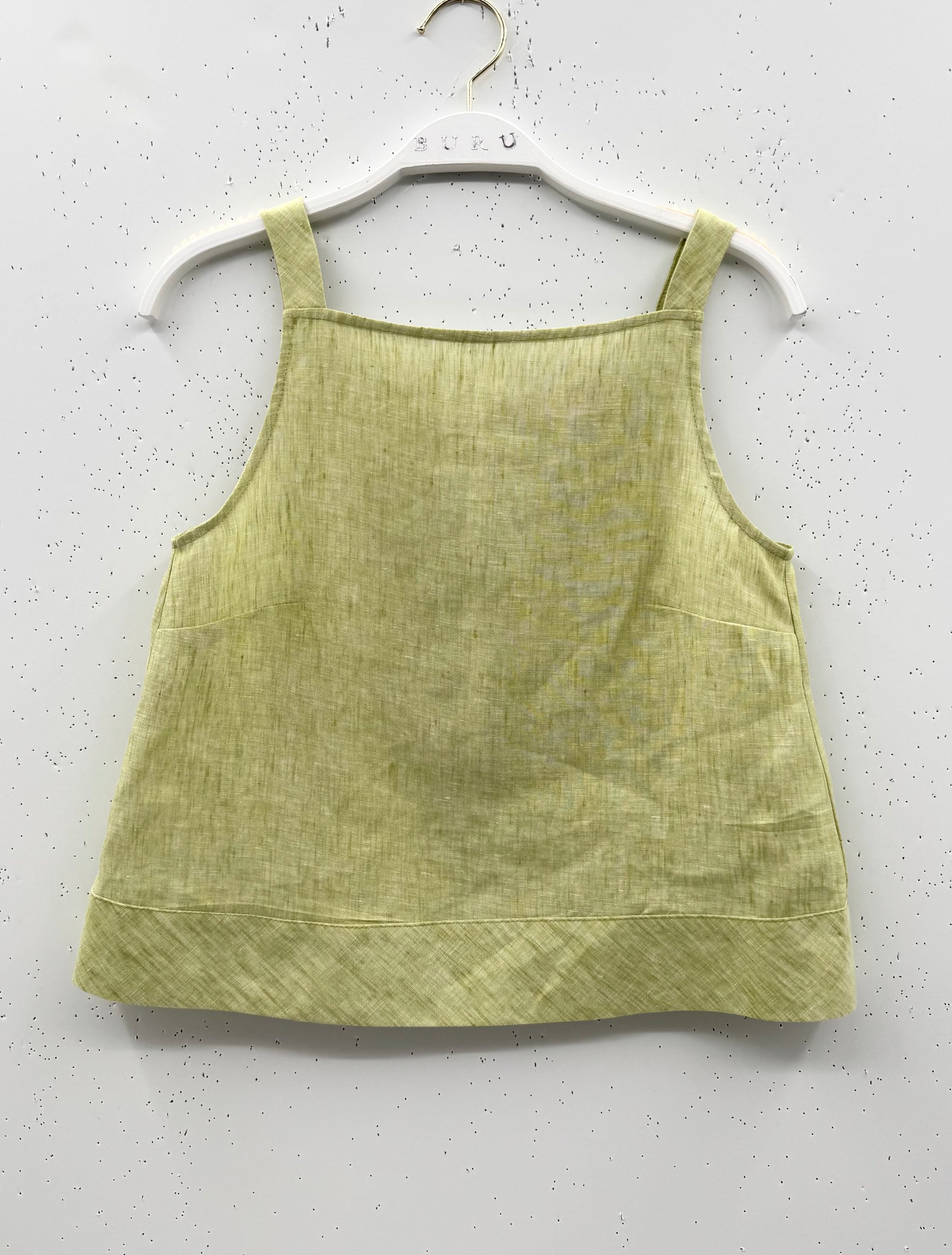 SAMPLE - The Stokes Swing Top - Green Linen